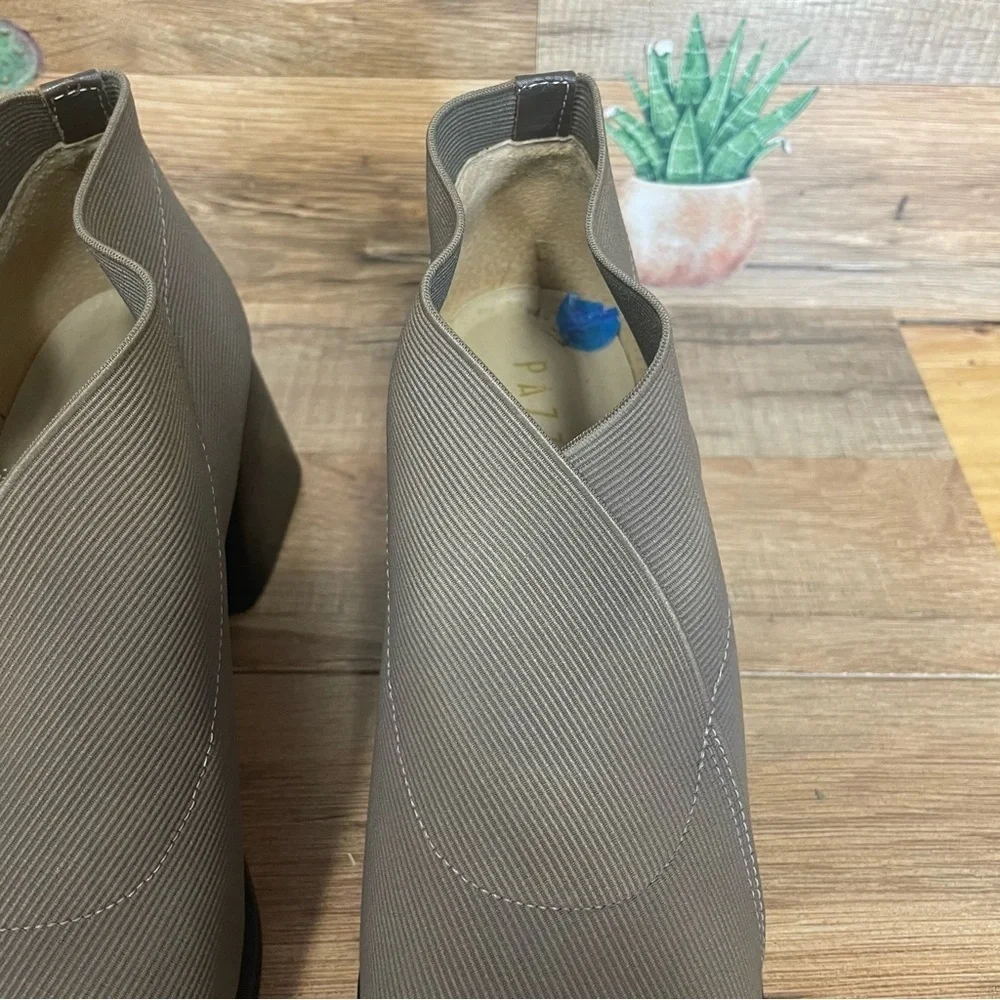 Vintage Pazzo square heel slip on ankle boots tan - Picture 3 of 11